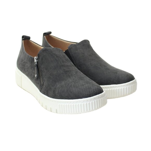 SOUL Naturalizer Turner Charcoal Gray Faux Leather Sneakers - Picture 1 of 13